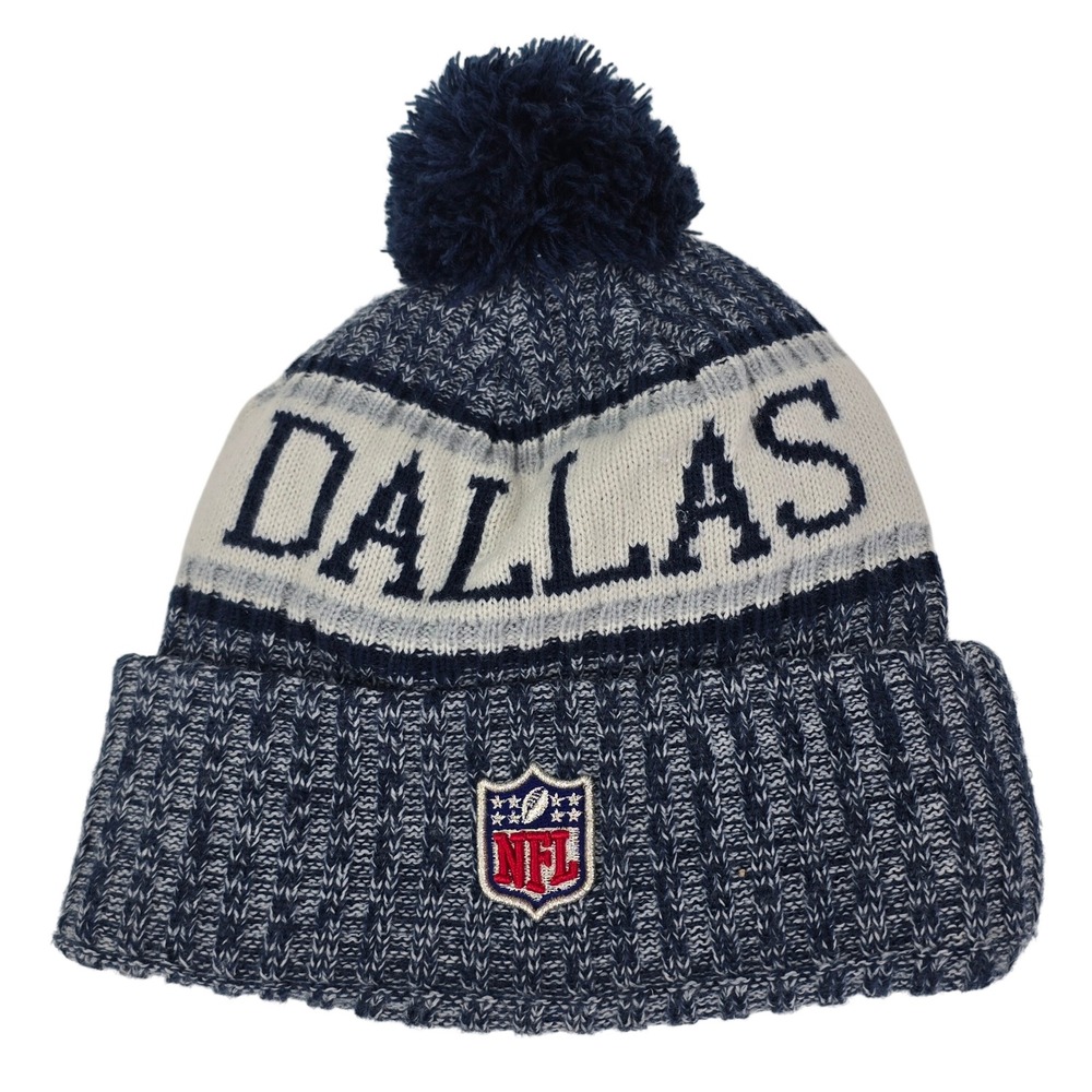 Dallas Cowboys New Era NFL Knit Pom Beanie Hat Stocking Cap One Size Fits Most - Picture 2 of 5